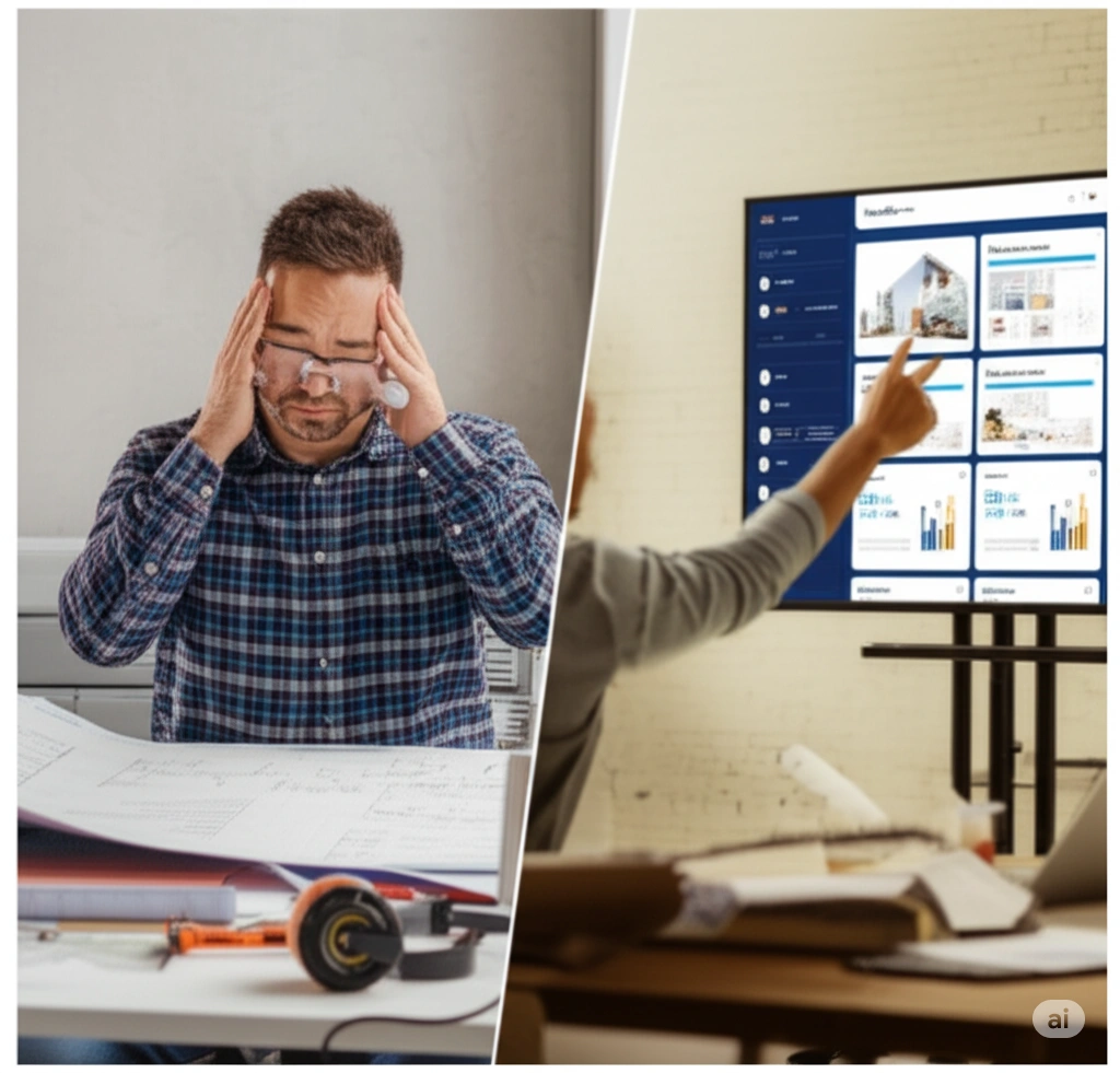 Builder using a custom website to manage their business