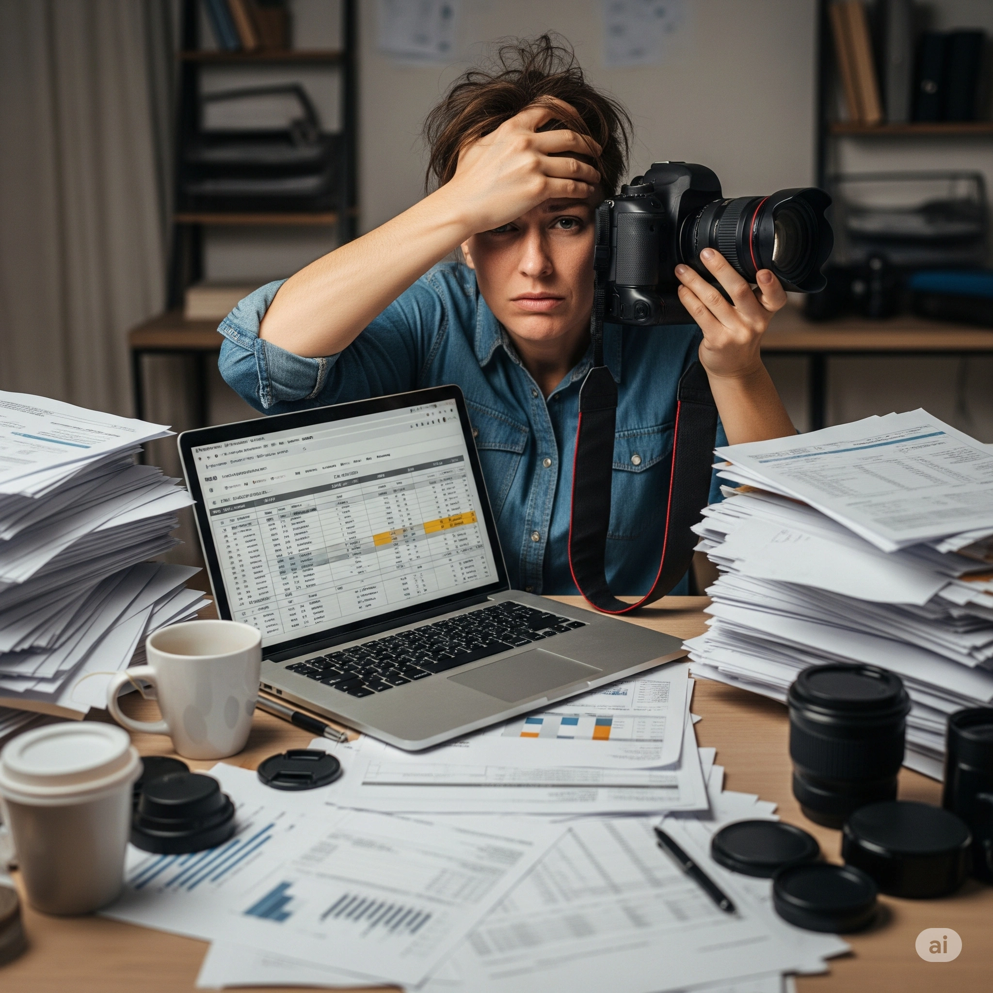 Photographer using a custom website to manage their business